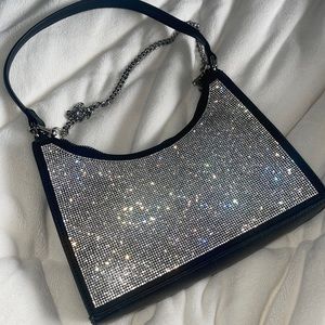 silver rhinestone purse